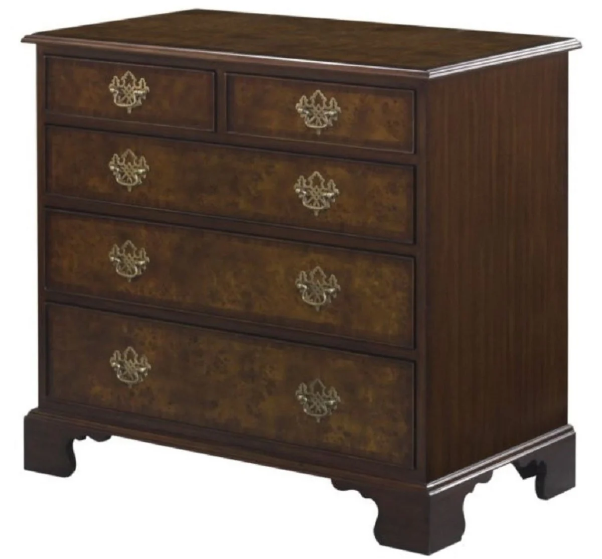 Luxury Art Nouveau chest of drawers with 5 drawers brown / dark brown 92 x 52 x H. 86 cm - luxury quality