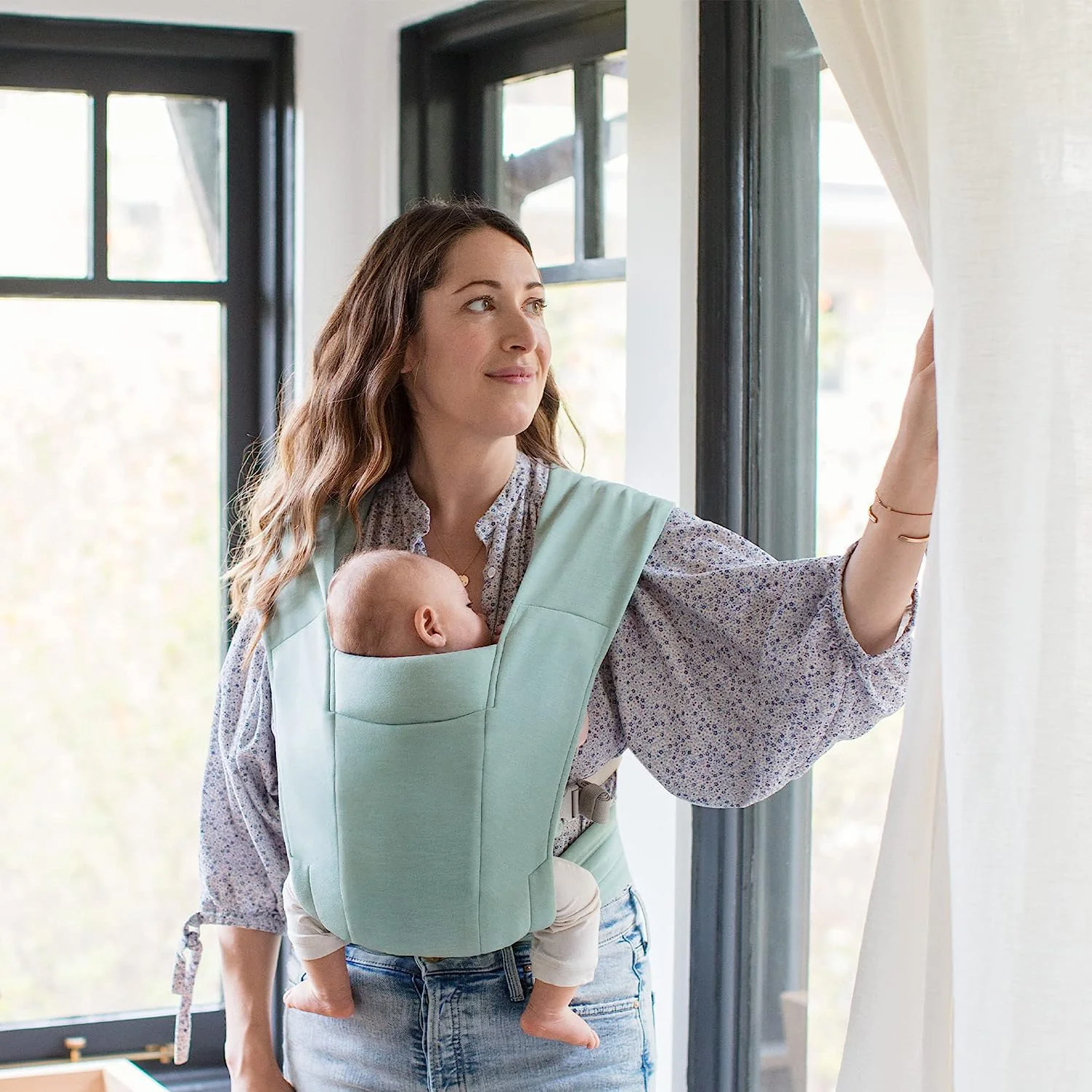 Embrace Cosy Newborn Essentials Babytragetuch (3–10 kg), Ponte-Strick, Blush Pink