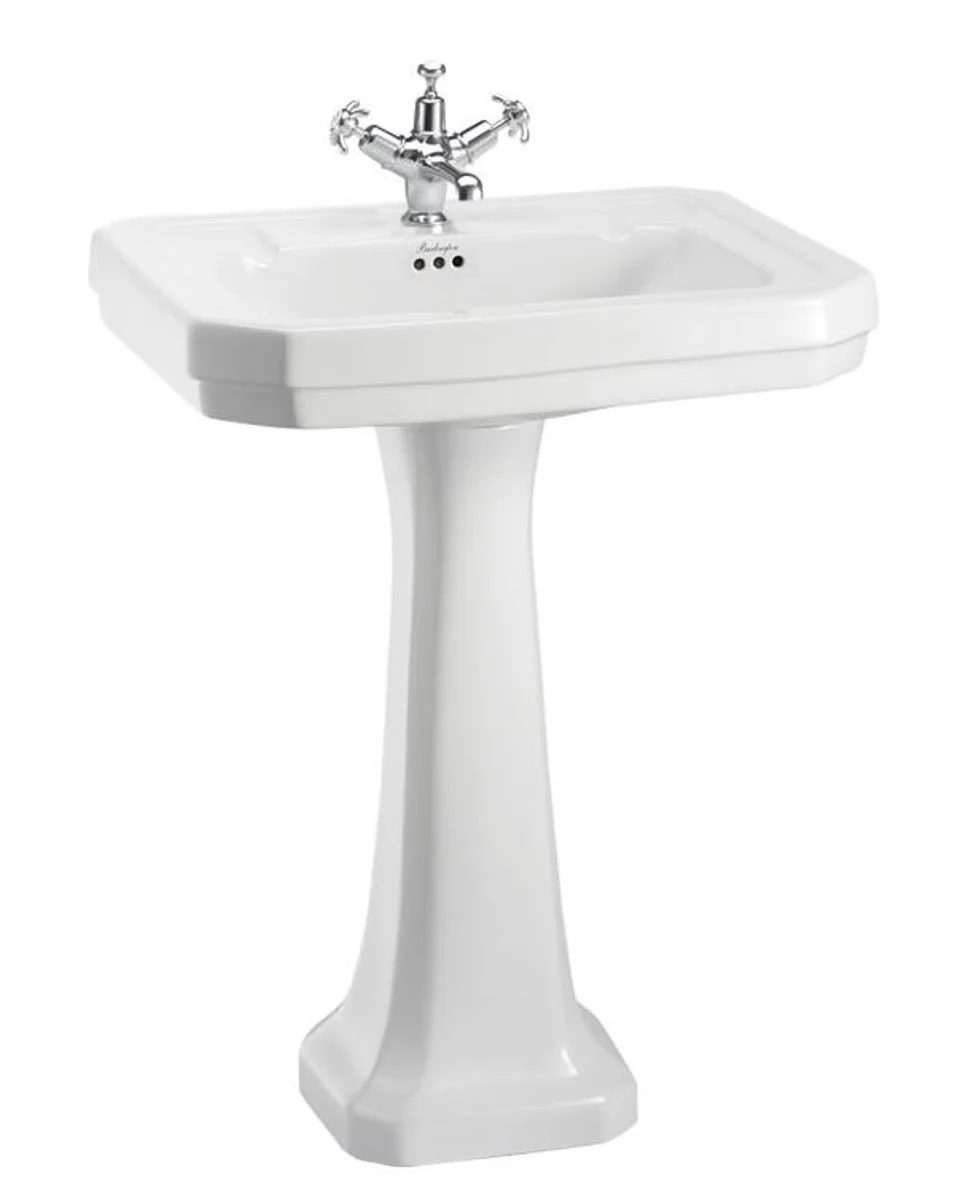 Luxury porcelain washbasin with base 61 x 51 x H. 90 cm - Porcelain washbasin