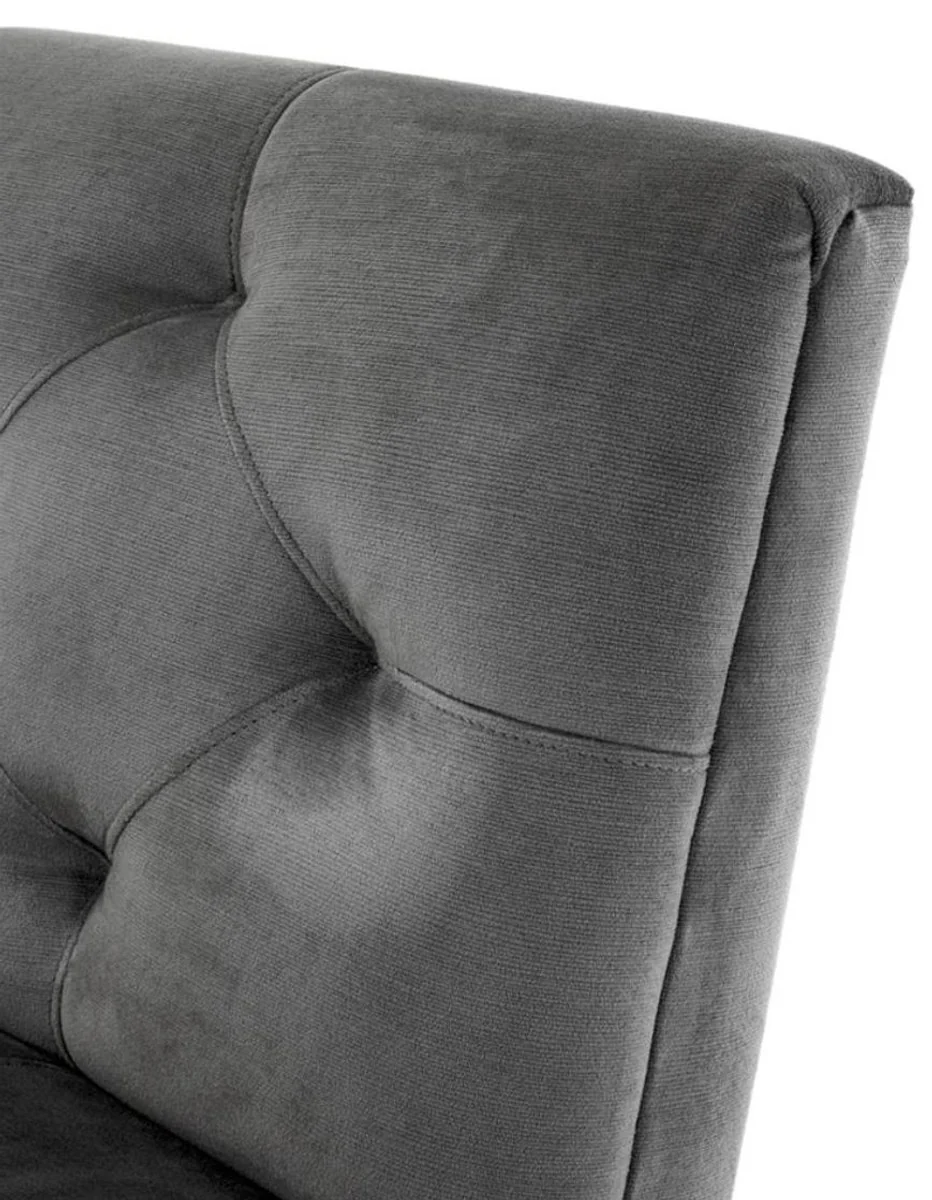 Luxury dining room chair in dark gray with black legs 50 x 59 x H. 79 cm - Dining room furniture