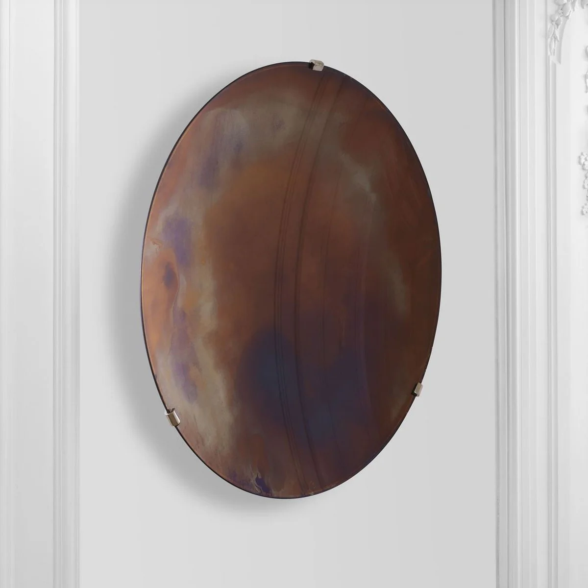 Luxury mirror purple Ø 104 cm - Round concave wall mirror with wall bracket - Luxury collection