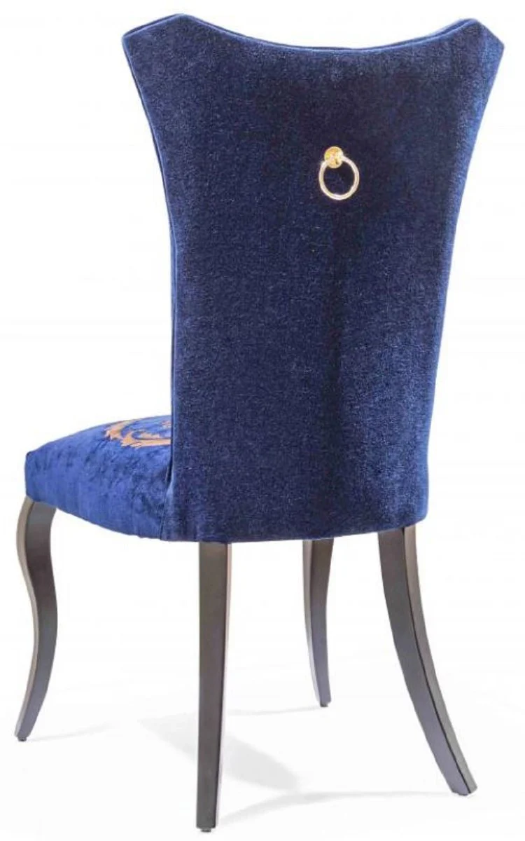 Baroque dining room chair set royal blue / gold / black 50 x 47 x H. 105 cm - kitchen chairs set of 6 - baroque dining room furniture