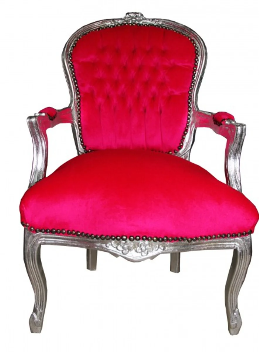 Baroque Salon Chair Mod1 Pink / Silver