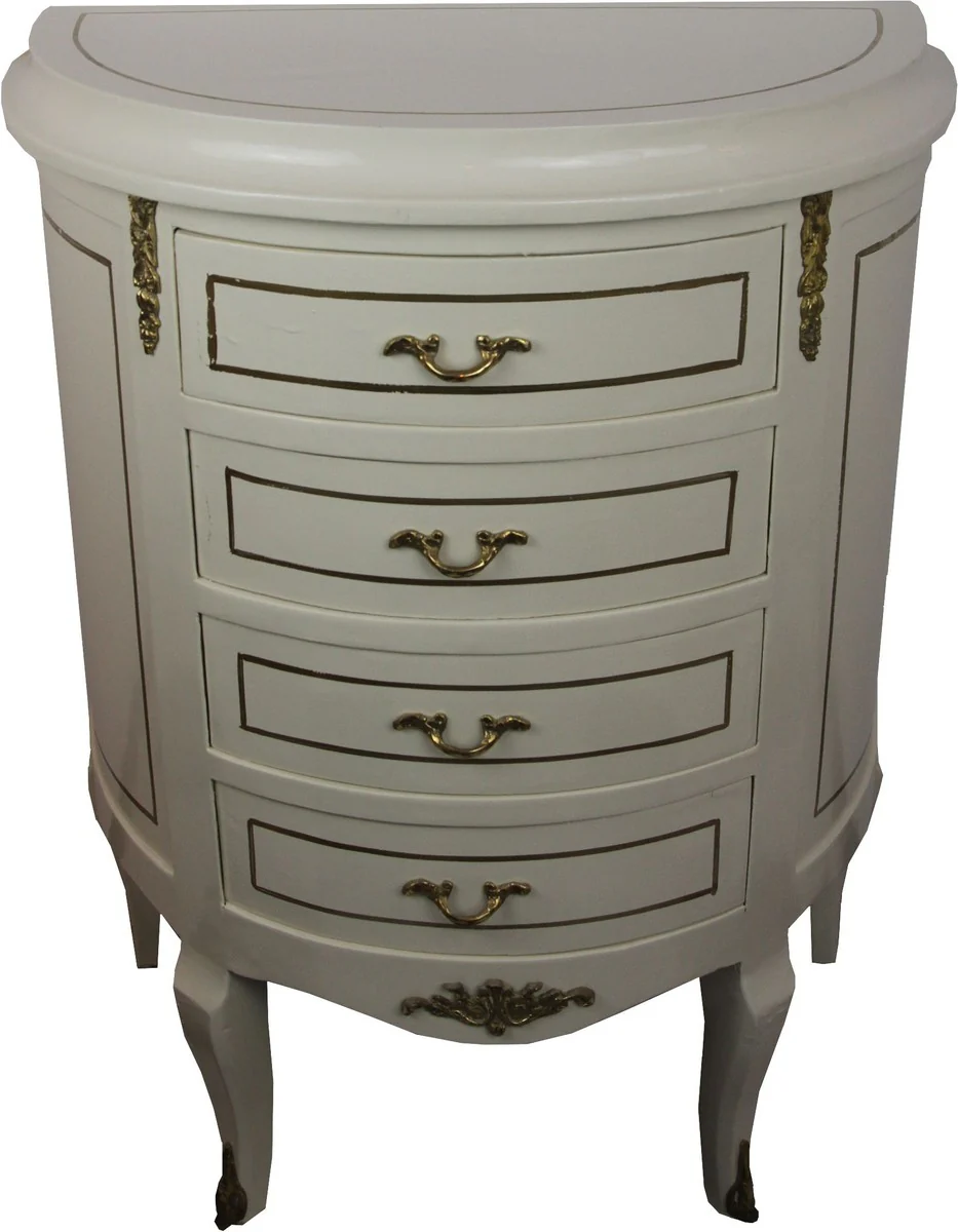 Baroque chest of drawers cream/gold width 68 cm - antique style furniture