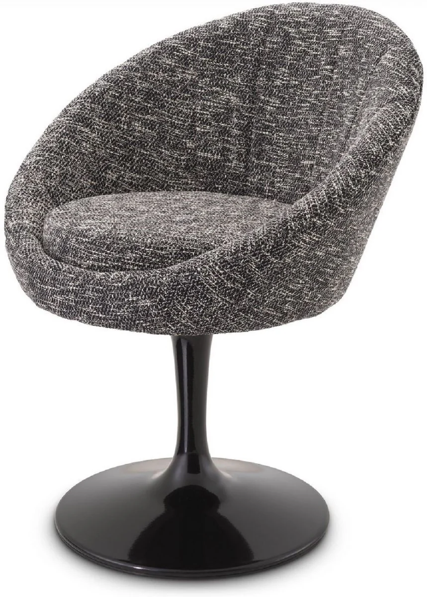 Luxury dining room chair black 67 x 57 x H. 78.5 cm - swivel chair in 60s design - luxury dining room furniture