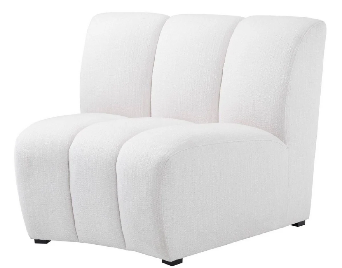 Luxury couch white / black 109 x 95 x H. 83.5 cm - Curved & extendable luxury living room sofa