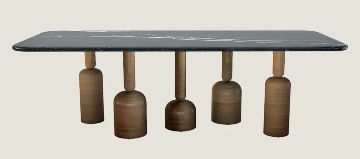 Luxury dining table with marble top black / bronze 240 cm - Luxury Hotel & Restaurant Furniture