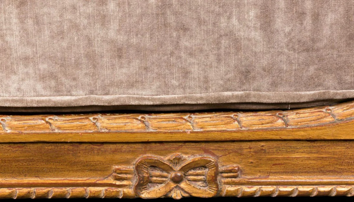 Luxury baroque sofa with cushions brown / taupe 187 x 89 x H. 103 cm - handmade sofa in antique style - living room furniture