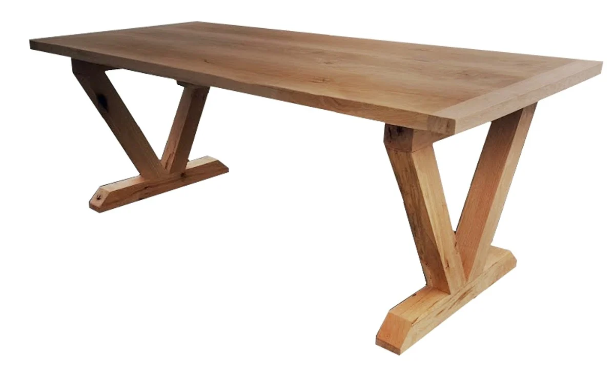 Luxury solid wood dining table - oak - 200 cm x 100 cm x H78 cm - heavy version