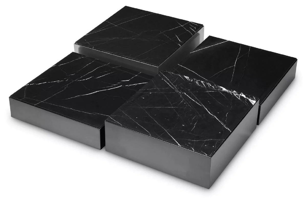 Luxury stainless steel coffee table set with marble table tops bronze / black - living room furniture - luxury furniture - luxury collection