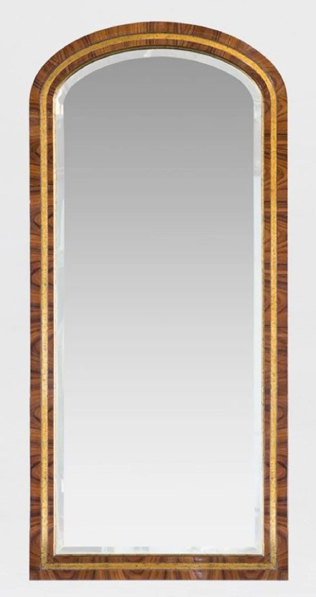Luxury baroque mirror brown / antique gold 60 x 3 x H. 135 cm - Noble solid wood wall mirror in baroque style - Baroque furniture