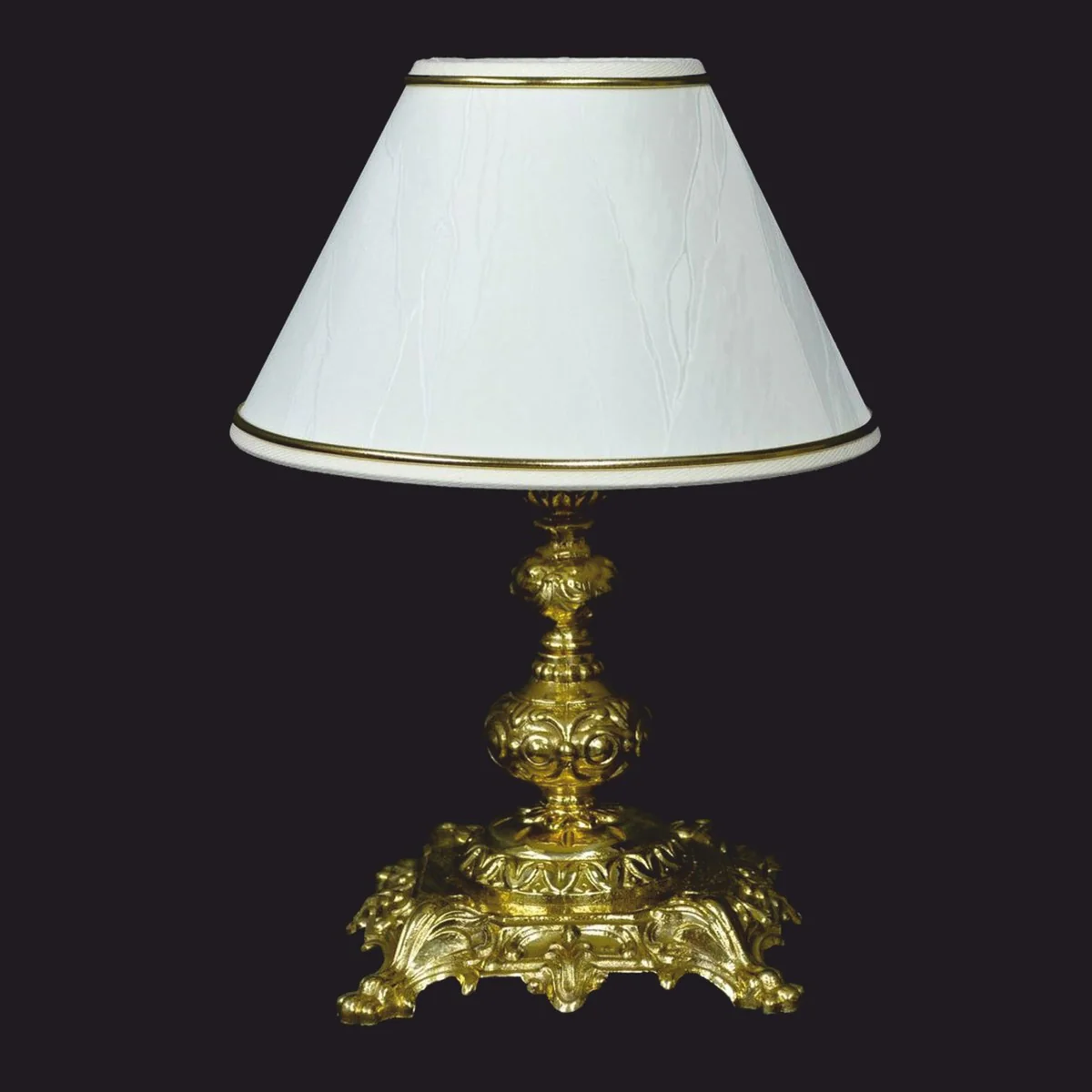 Luxury Baroque Table Lamp Gold Shiny / White Ø 20 x H. 27 cm - Baroque Lights