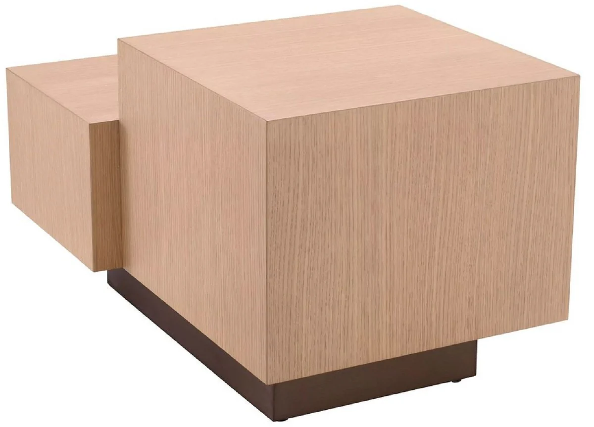 Luxury side table natural color / bronze 70.5 x 50 x H. 40.5 cm - Rectangular living room table - Living room furniture - Luxury furniture - Luxury furnishings