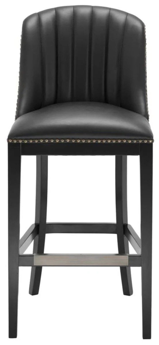 Bar chair black 49.5 x 61 x H. 115 cm - luxury bar stool with backrest