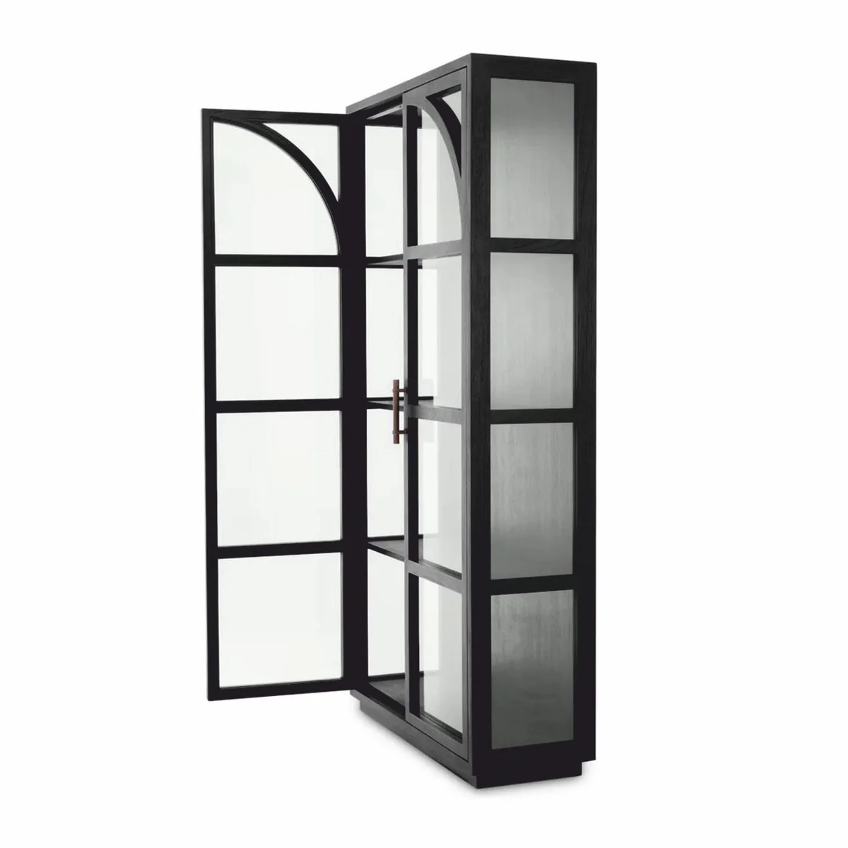 Luxus Vitrine Schwarz / Bronze 118 x 44,5 x H. 210 cm - Luxus Interior