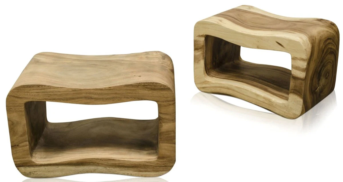 Luxury living room side table natural colors 60 x 30 x H. 40 cm - designer living room furniture