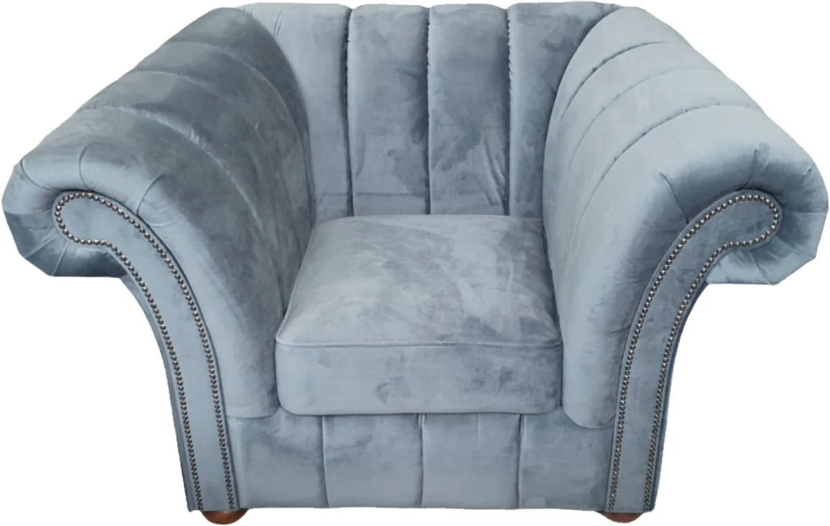 Luxury Armchair Light Gray Chesterfield Furniture Gray