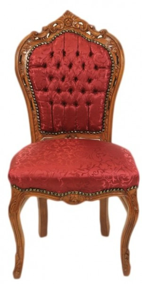 Baroque Dining Room Chair Bordeaux Pattern / Brown - Antique Furniture