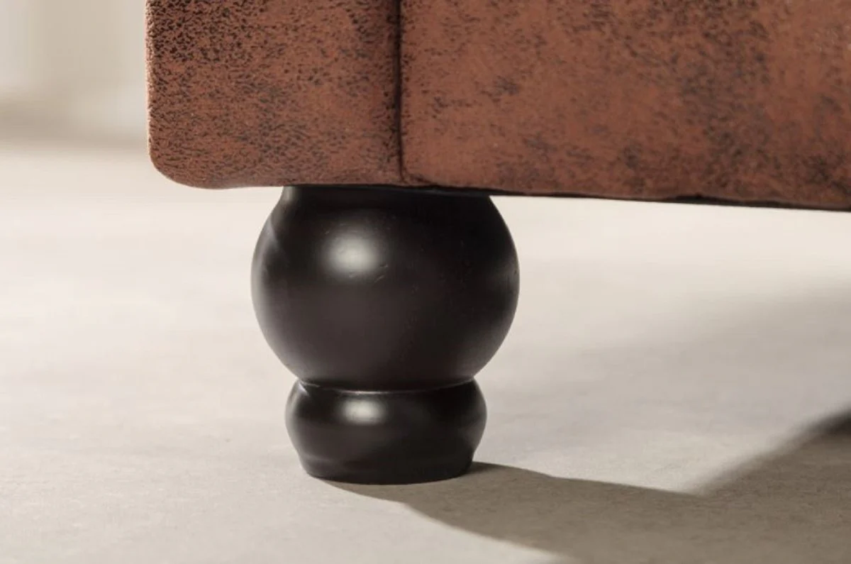 Chesterfield Corner Sofa Left Antique Brown - Microfiber Living Room Sofa - Chesterfield Living Room Furniture