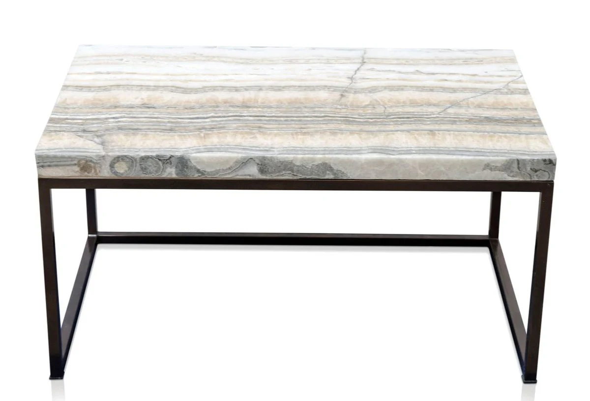 Luxury living room table with natural stone table top 80 x 50 x H. 40 cm - luxury coffee table