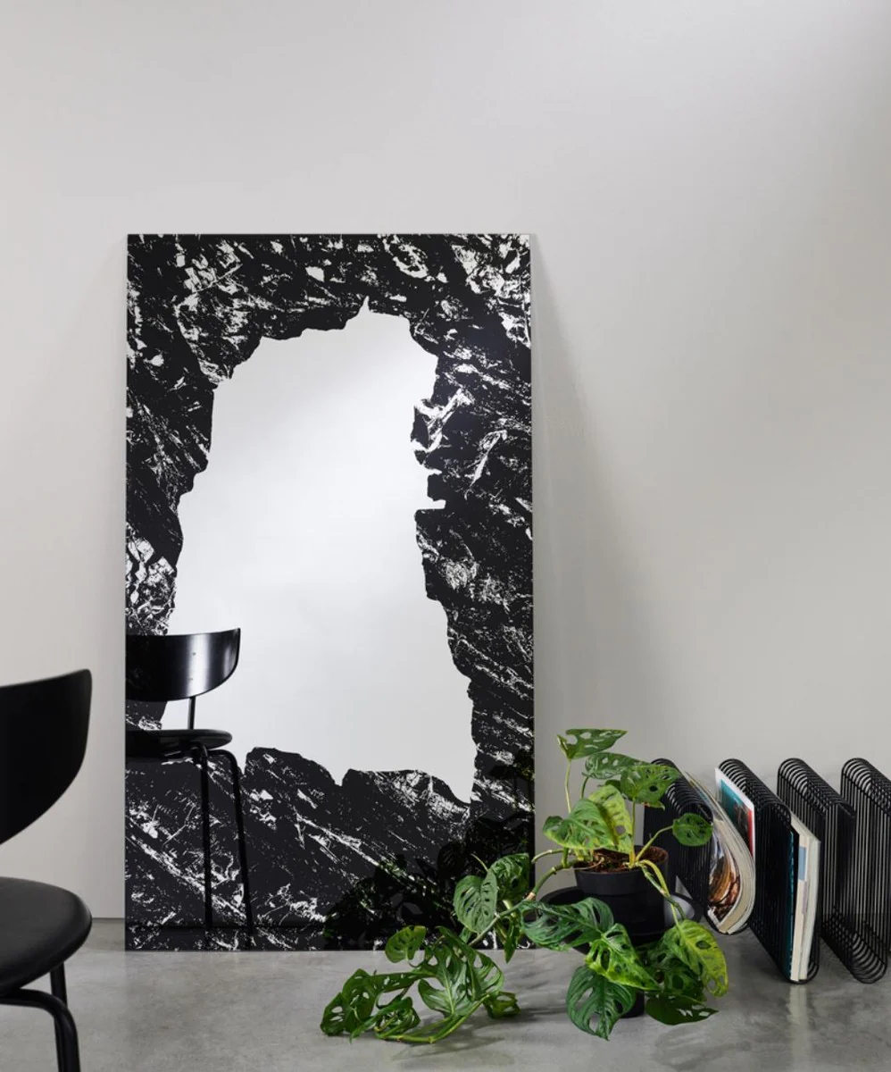 Designer wall mirror black 70 x H. 123 cm - living room mirror - cloakroom mirror - luxury collection
