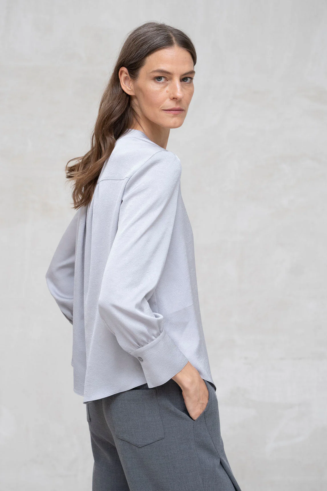 Rivera-Spanien Fermo Bluse Perlgrau