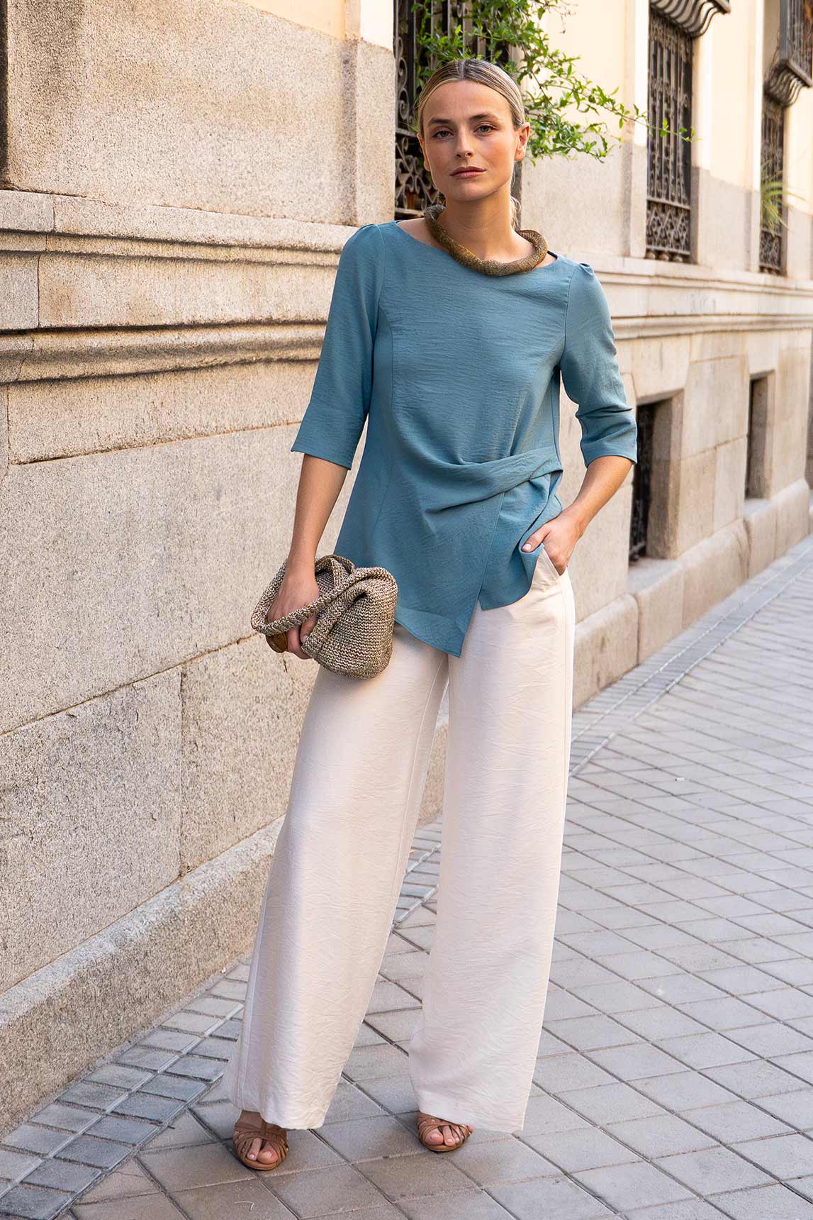 Rivera-Spain Elini türkisfarbene Bluse