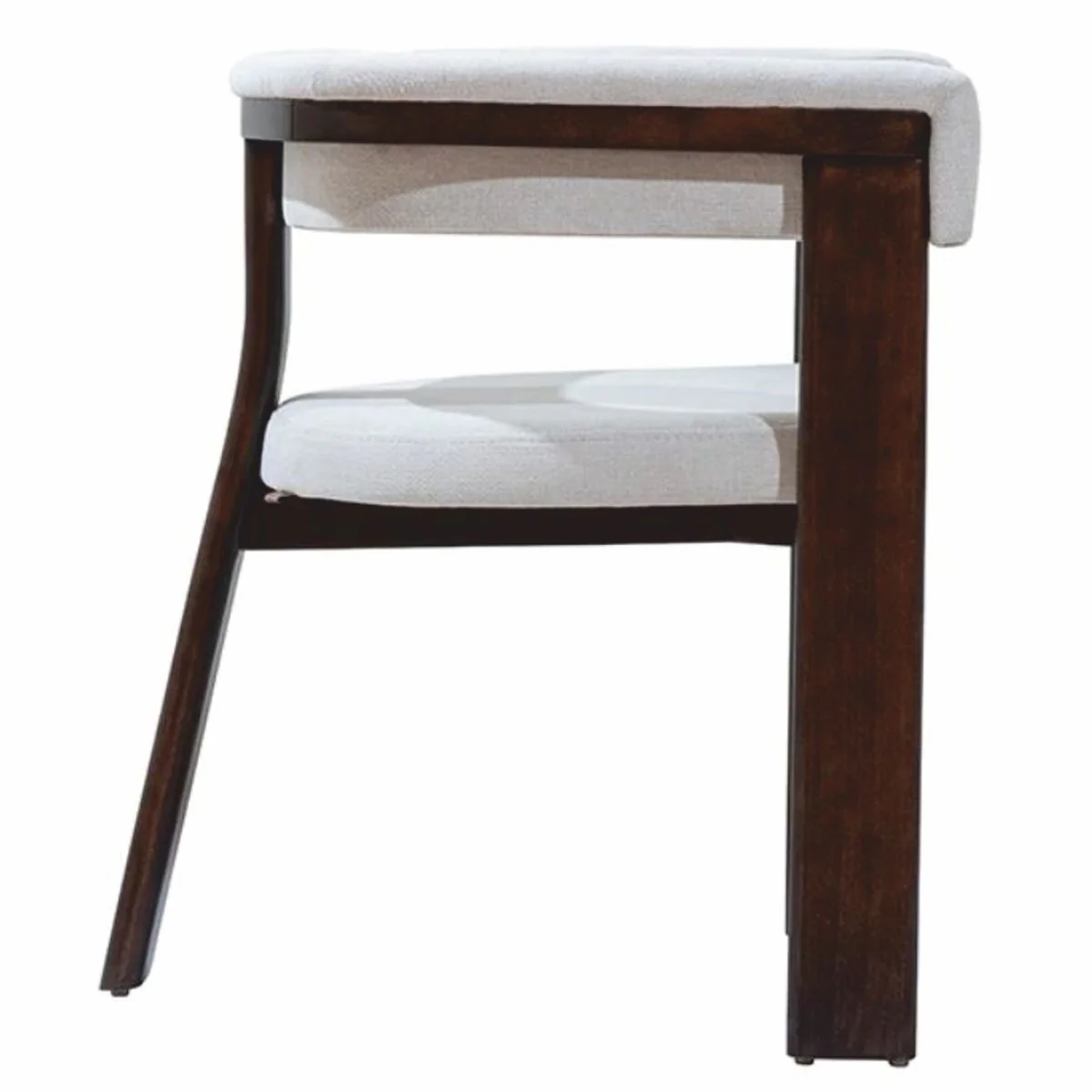 Luxury dining room chair with armrests white / dark brown - dining room furniture