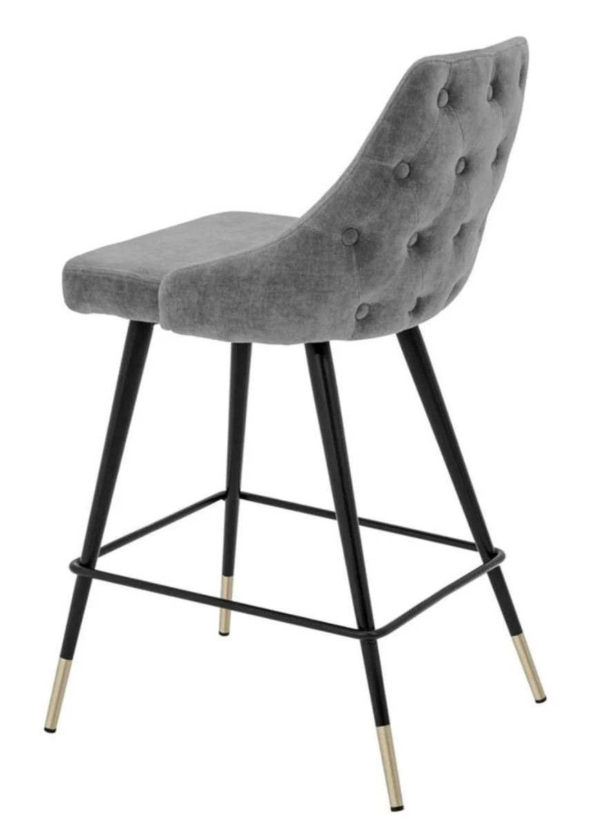 Luxury bar chair gray / black 47 x 52 x H. 91 cm - luxury bar furniture