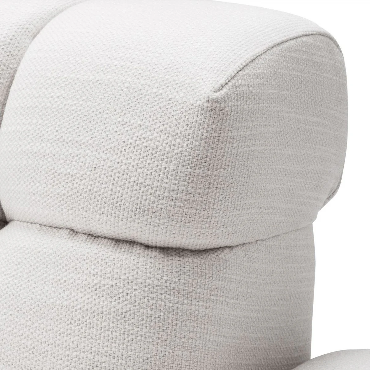 Luxury lounge sofa white / black 223 x 98 x H. 69 cm - left-sided living room sofa with 2 cushions - luxury quality