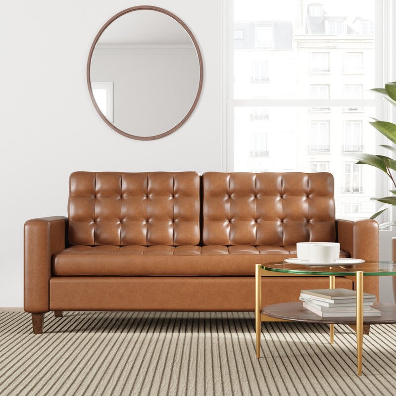 Milton 76 Vegan Leder Square Arm Sofa
