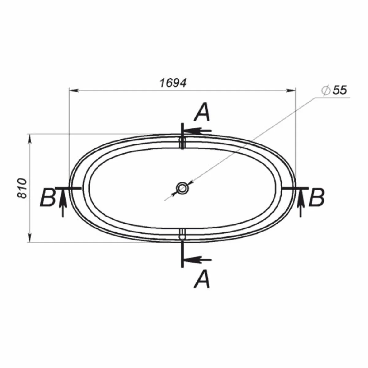 Freestanding luxury bathtub high gloss white 169.4 cm - bathroom furniture