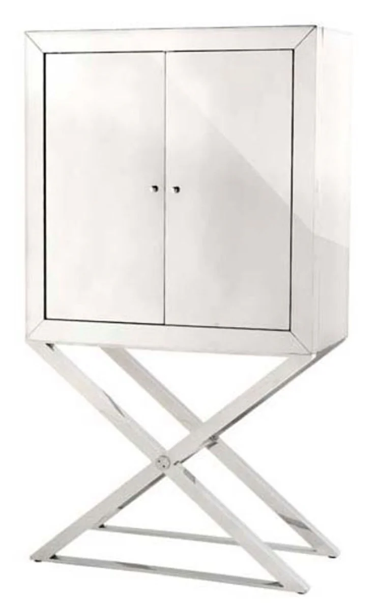Designer stainless steel cabinet silver - luxury living room furniture