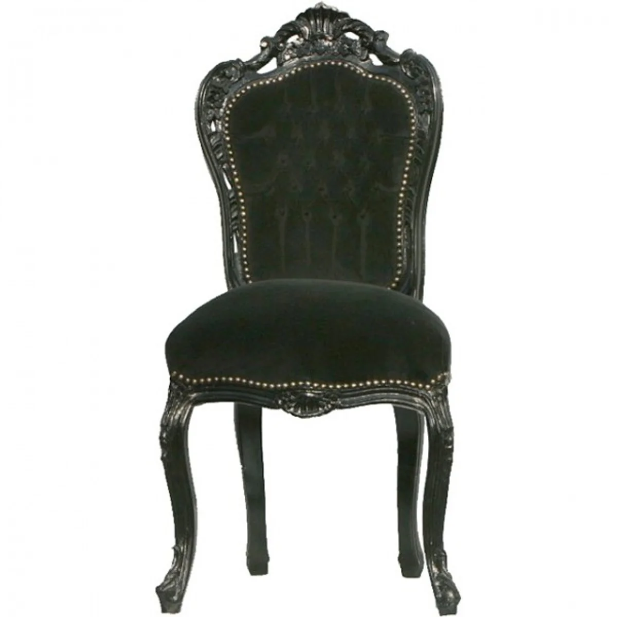 Baroque dining room chair black / black - furniture baroque style