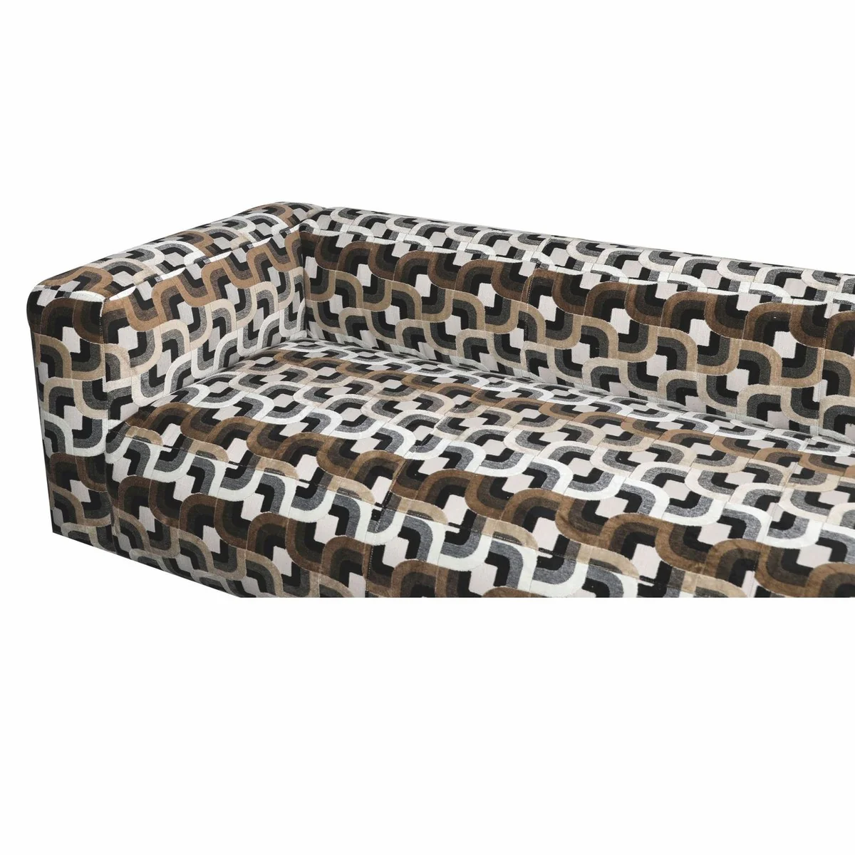 Luxury 3 seater sofa brown / white / black 252 cm - living room & hotel furniture