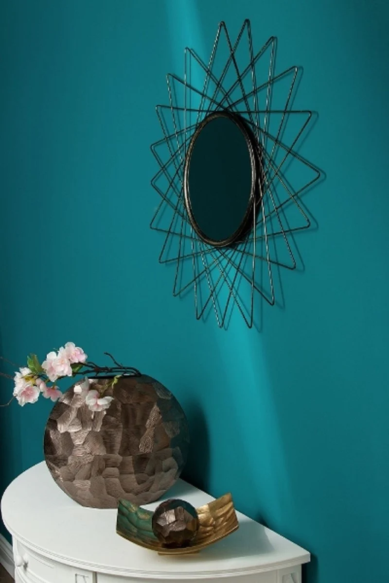 Designer wall mirror antique gold colored Ø 60 cm - Designer mirror