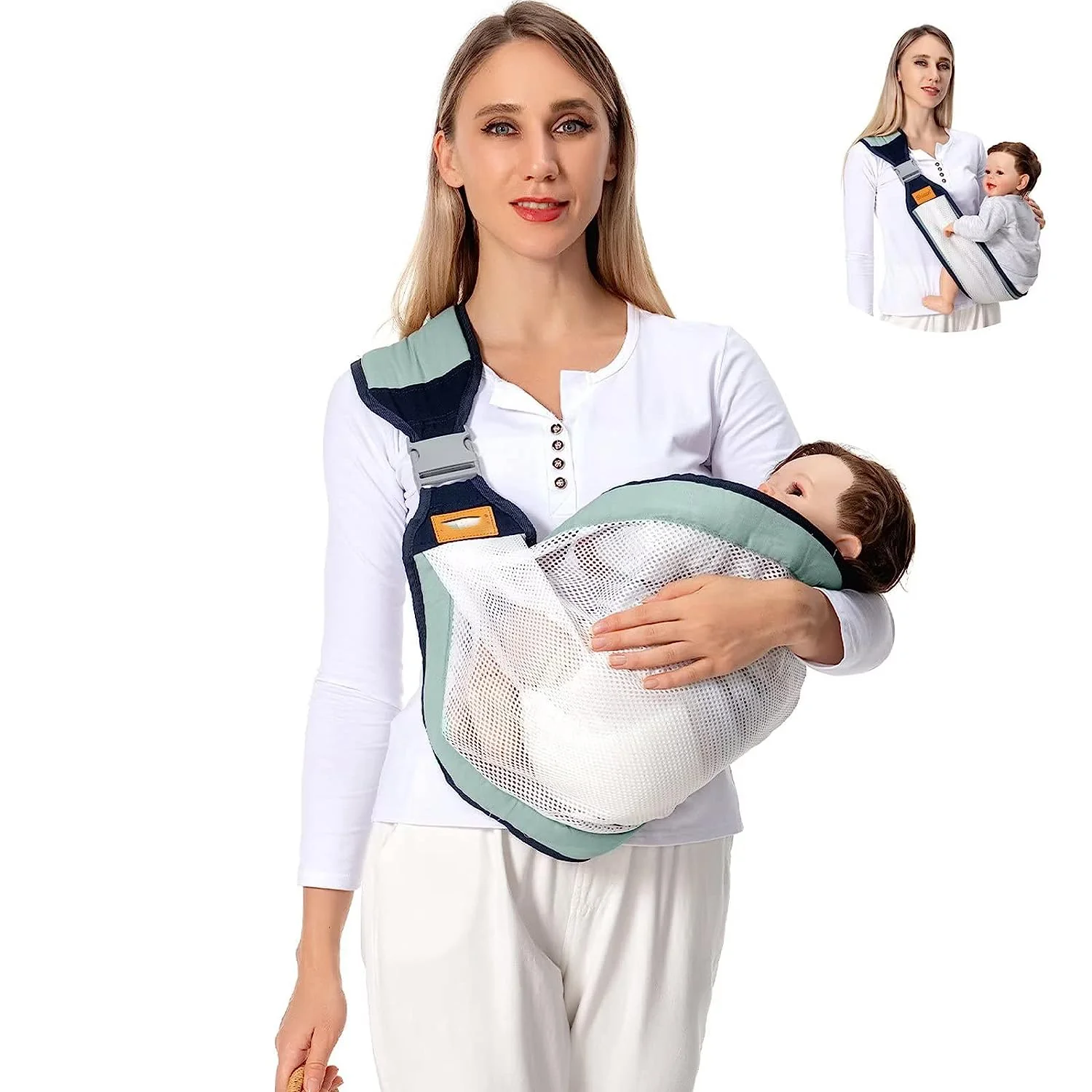 Babytrage für Neugeborene bis Kleinkinder, leichte Babytrage, Babytragetuch, Baby-Hüftsitztrage für Kleinkindertrage, Babyhaltertrage, Stilltrage, Tragkraft 3,6–20,3 kg, Grau