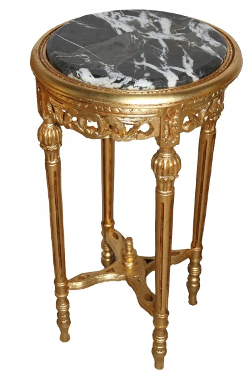 Baroque side table round gold ModY17 73 x 38 cm antique style