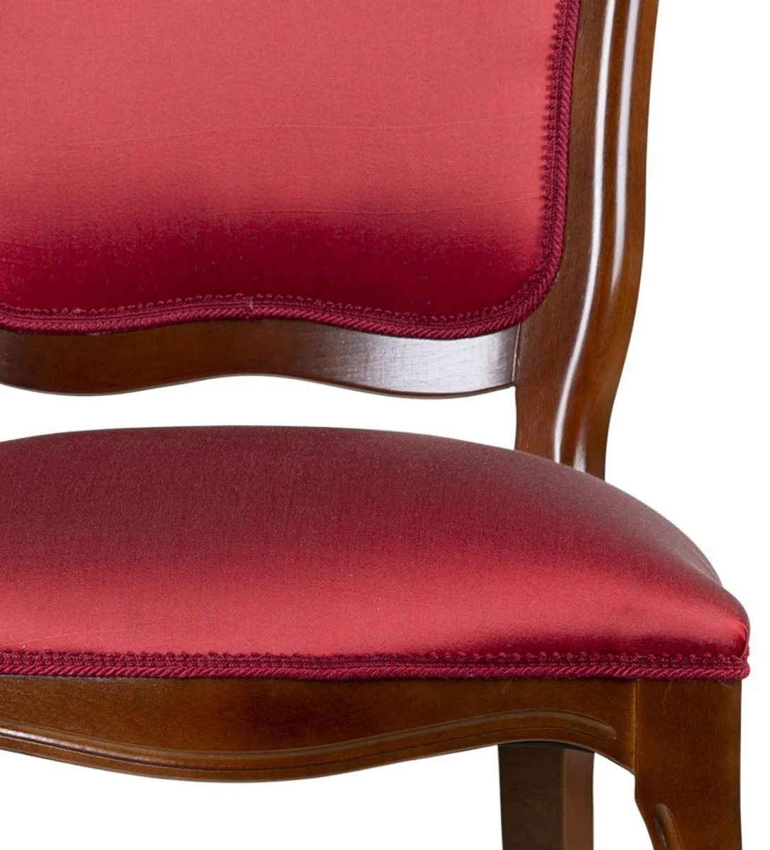 Luxury Art Nouveau dining chair set of 6 burgundy red / brown 49 x 57 x H. 99 cm - Elegant kitchen chairs - Art Nouveau dining room furniture - Art Nouveau dining room furnishings