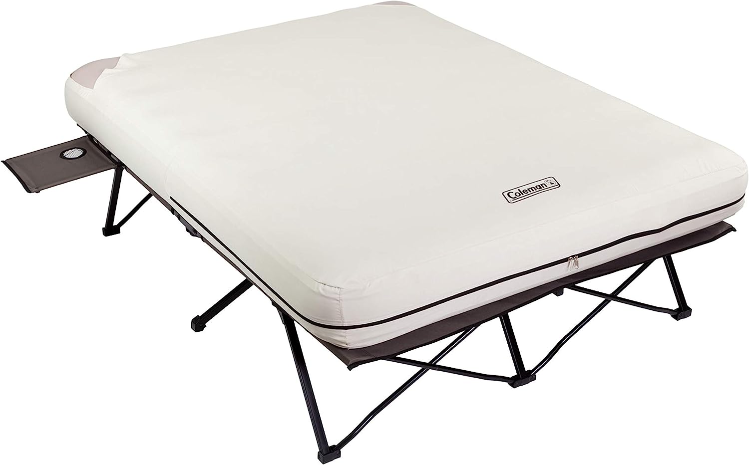 Coleman Camping Cot, Air Mattress und Pump Combo, Faltlager Cot und Air Bed mit Seitentisch und Batteriebetriebene Pumpe