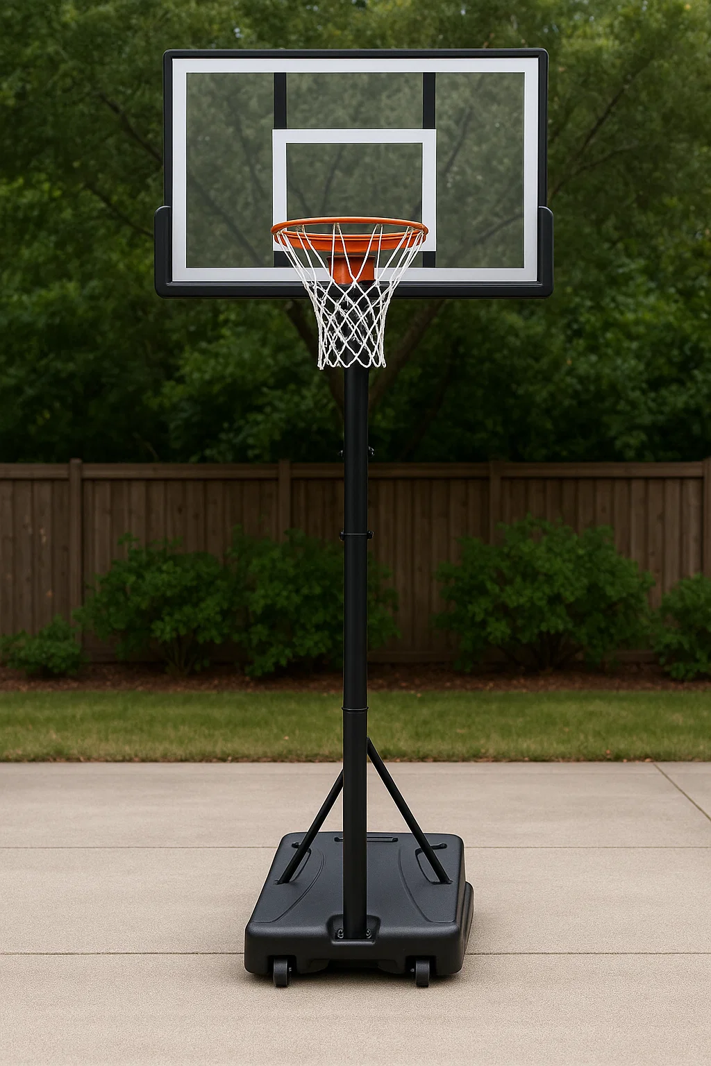 Basketballkorb, schwarz-weiß, Stahl und PE, für den Außenbereich, 74×70×210 cm, uNnPzTrv97fU