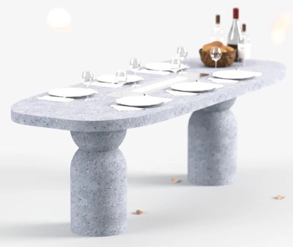 Luxury dining table with bioethanol fireplace 240 x 110 x H. 75 cm - Various colors - Dining room table - Garden table - Dining room furniture - Garden furniture - Luxury furniture - Luxury furnishings