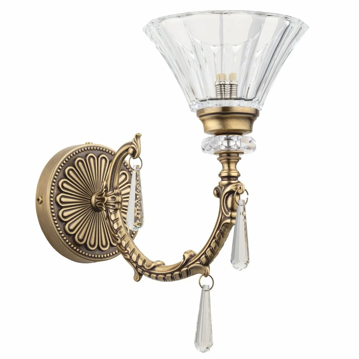 Luxury Baroque wall lamp brass with patina H. 30 cm - Baroque lights