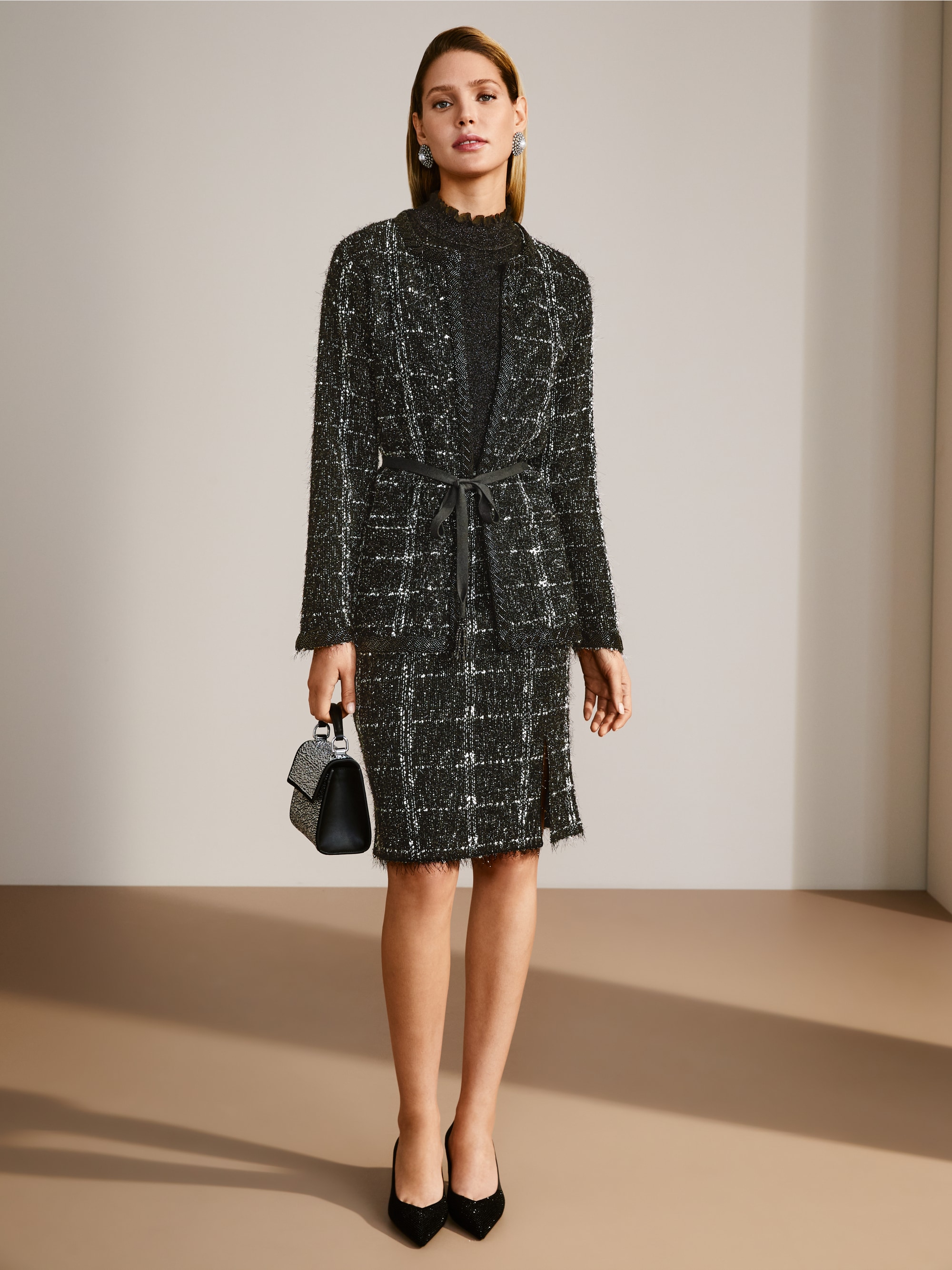 Karierte Jacke von Marc-Cain mit Perlen