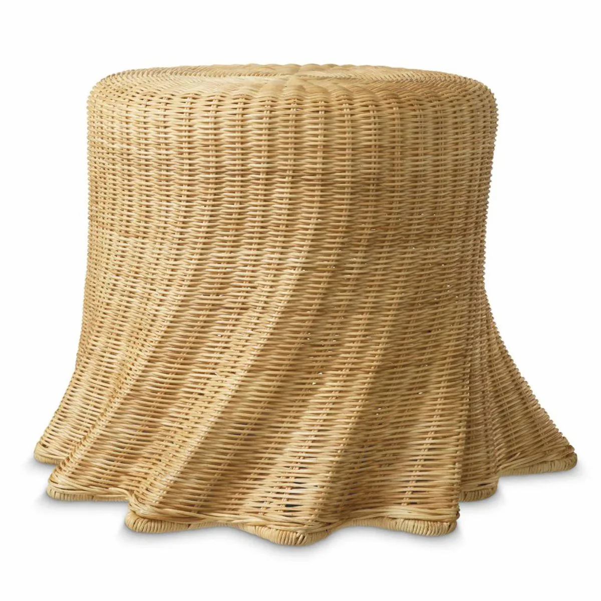 Luxury rattan side table natural color H. 46 cm - luxury furniture