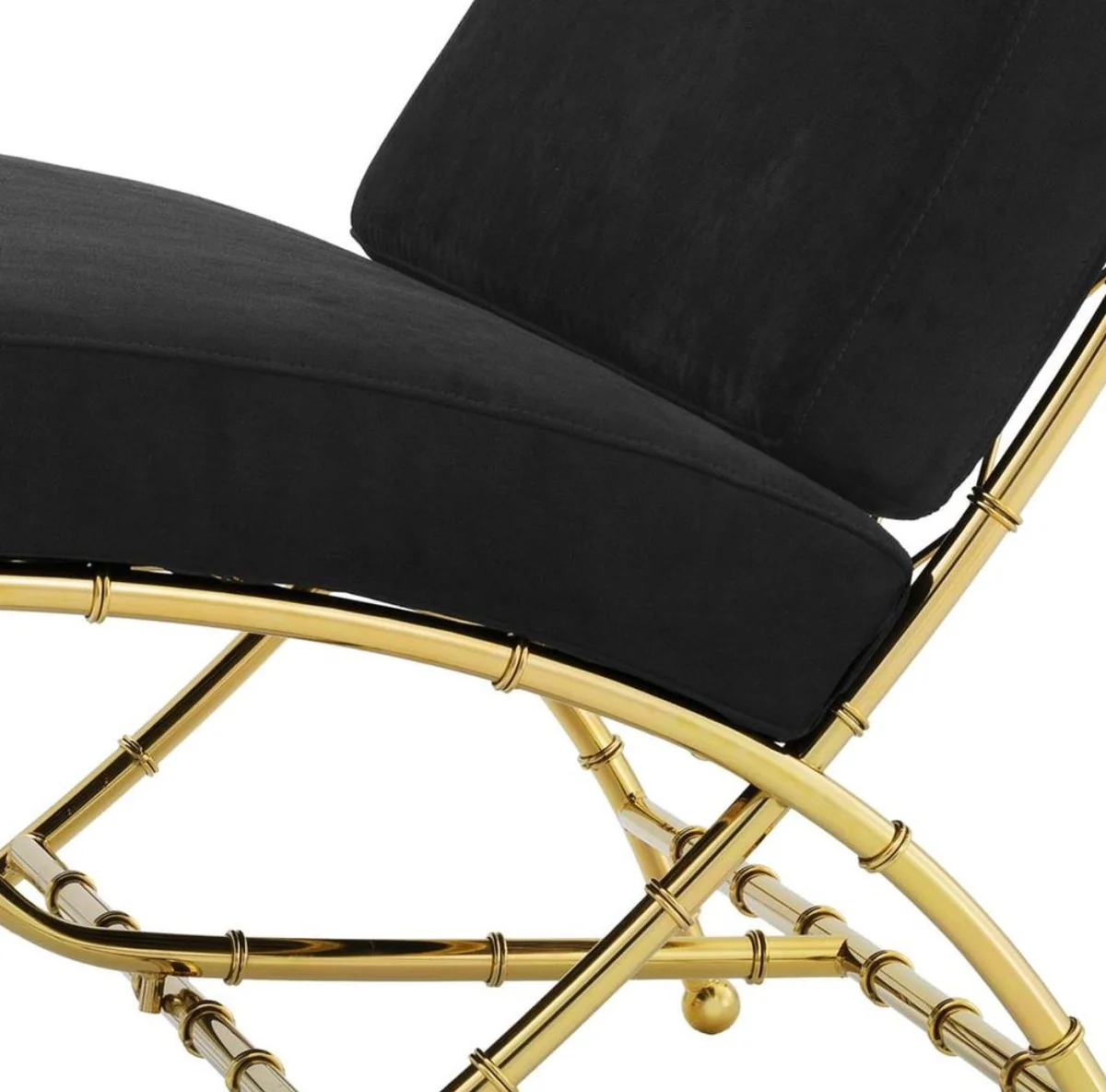 Luxury folding chair gold / black 75 x 81.5 x H. 92 cm - luxury furniture