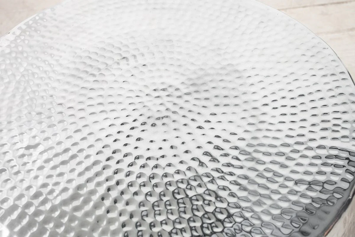 Luxury coffee table silver 60 cm aluminum - living room salon table - unique