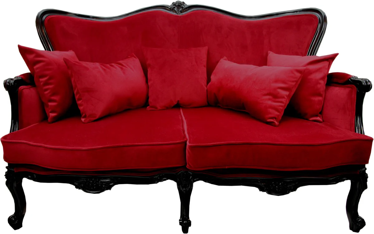 Luxury Baroque Sofa Bordeaux / Black - Luxury Baroque Furniture - Made in France - Hotel Restaurant Furniture - Luxury Collection
