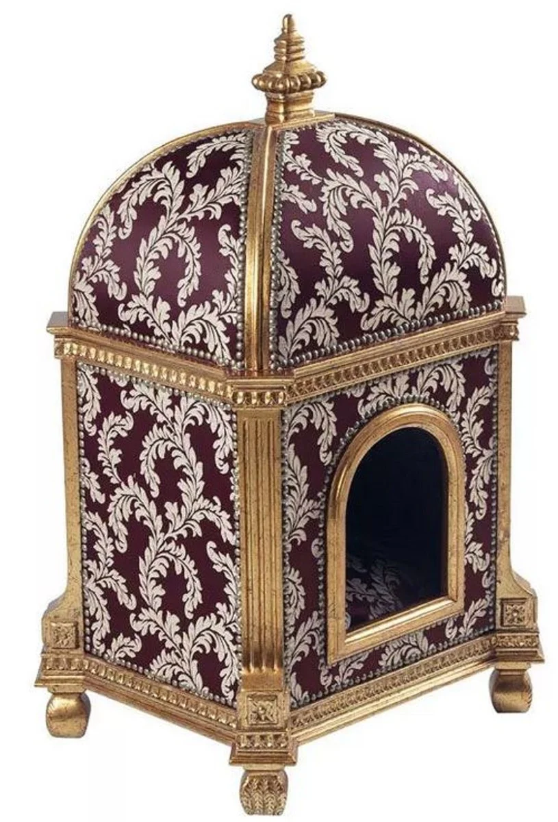 Baroque cat house purple / gold H. 94 cm - Baroque animal furniture