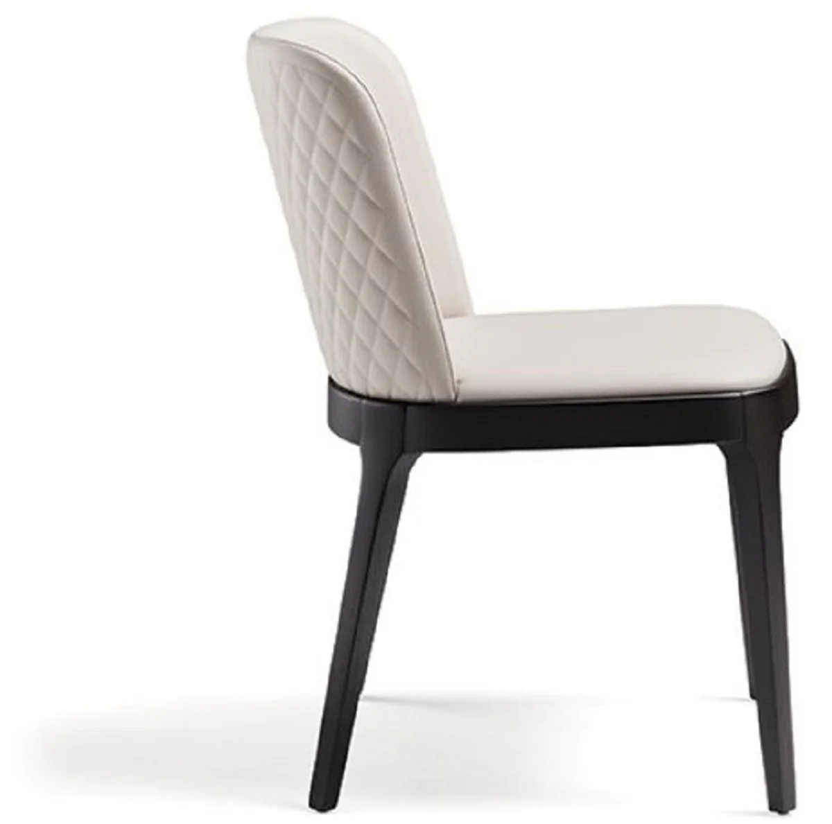 Luxury dining room chair set of 8 cream / black - 6 dining room chairs without armrests & 2 dining room chairs with armrests - Luxury dining room furniture - Luxury quality - Made in Italy